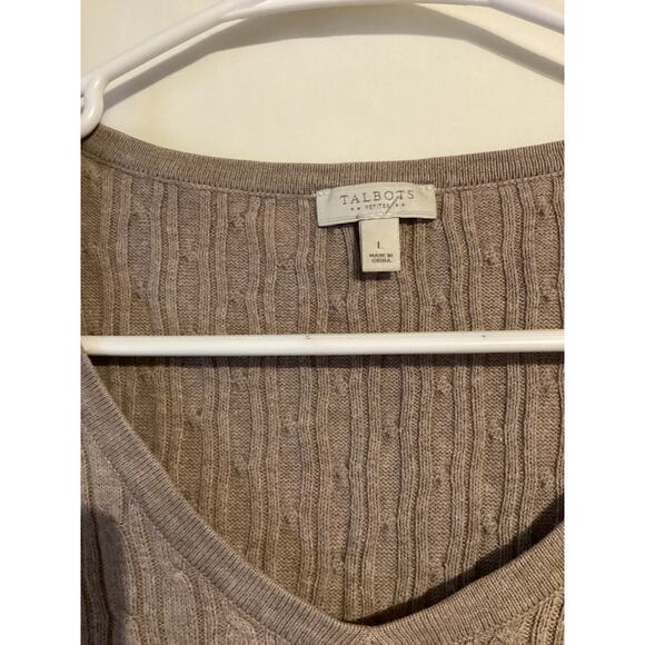 2588 Talbots Petite Vneck Long Sleeve Sweater Green Size Petite Large - Picture 3 of 3